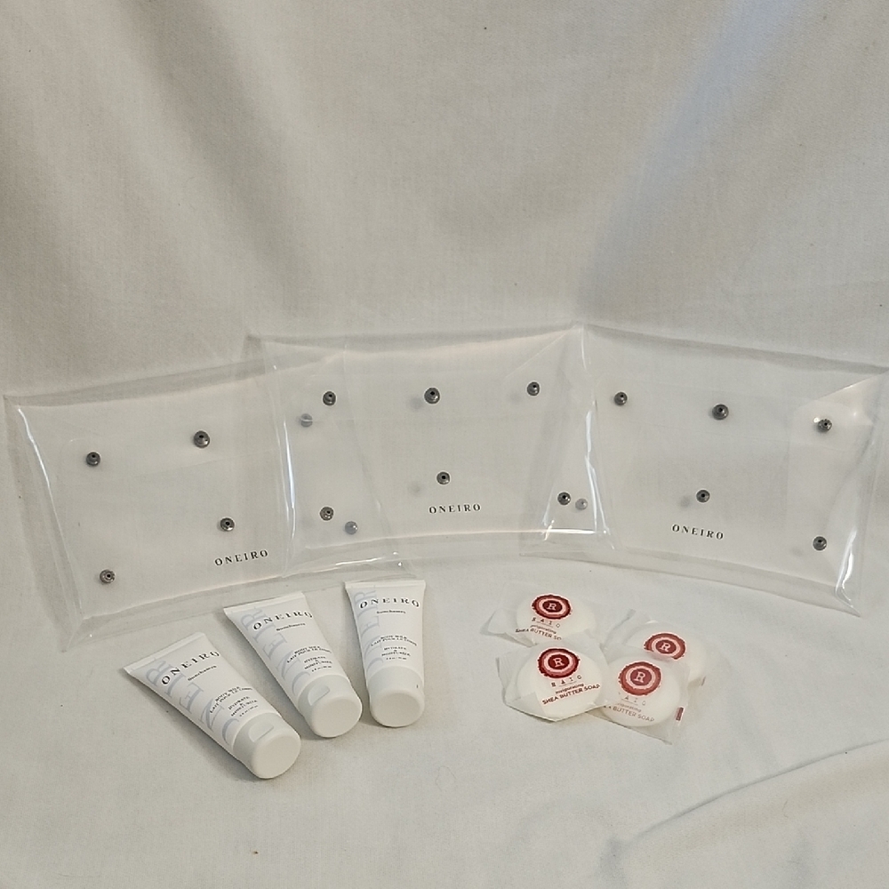 NIP ONEIRO Clear Cosmetic Pouches and Body Milk Skincare Set